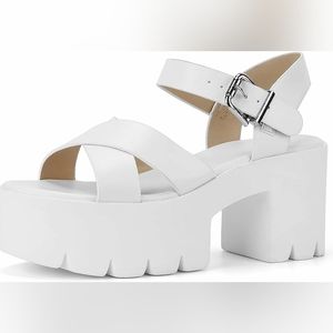 READYSALTED Jaffa43 Size 9 Womens Chunky Platform Sandals Open Toe Block Heeled